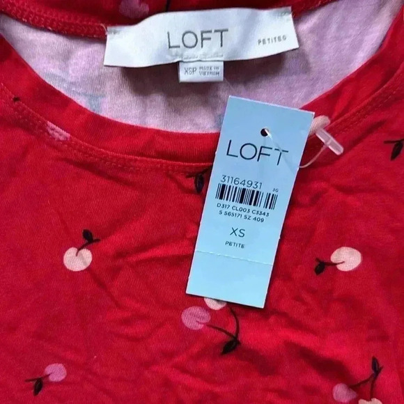 LOFT Petite Cherry Twist Maxi Dress XS NWT - Picture 5 of 7